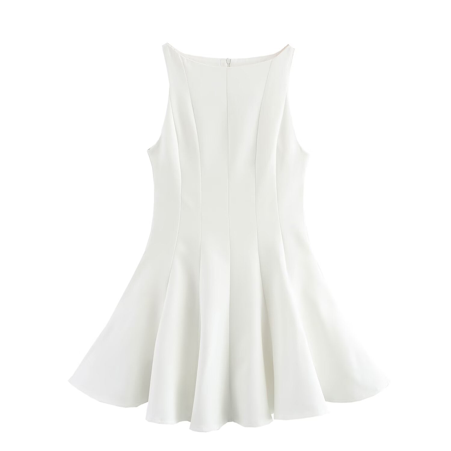 Dam Klänning A-Linjeformad Polyester Rund Hals för Sommarens Festligheter-3