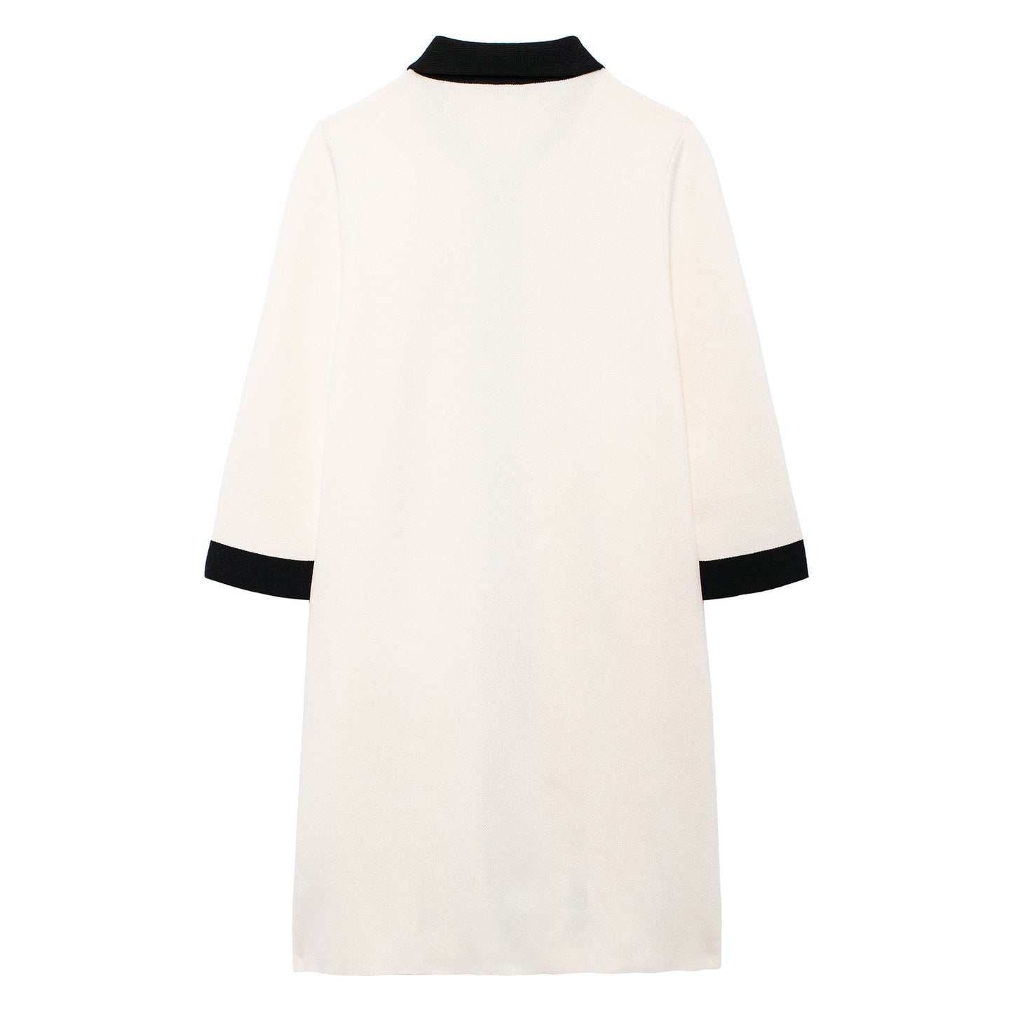 Dam Skjortklänning A-Line med Elegant Krage och Praktiska Väskor, 3/4 Ärmar, Andningsbart Material 4
