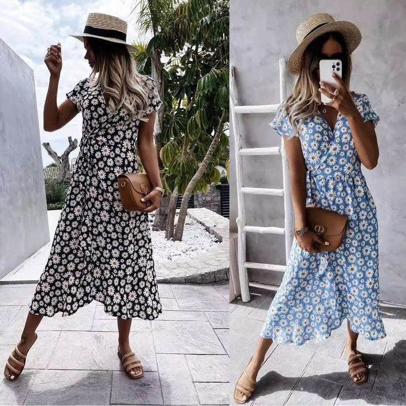 Asymmetrisk Midi Damklänning i Polyester med Justerbart Midjeband – Eleganta och Fina Damklänningar för Alla Tillfällen 2