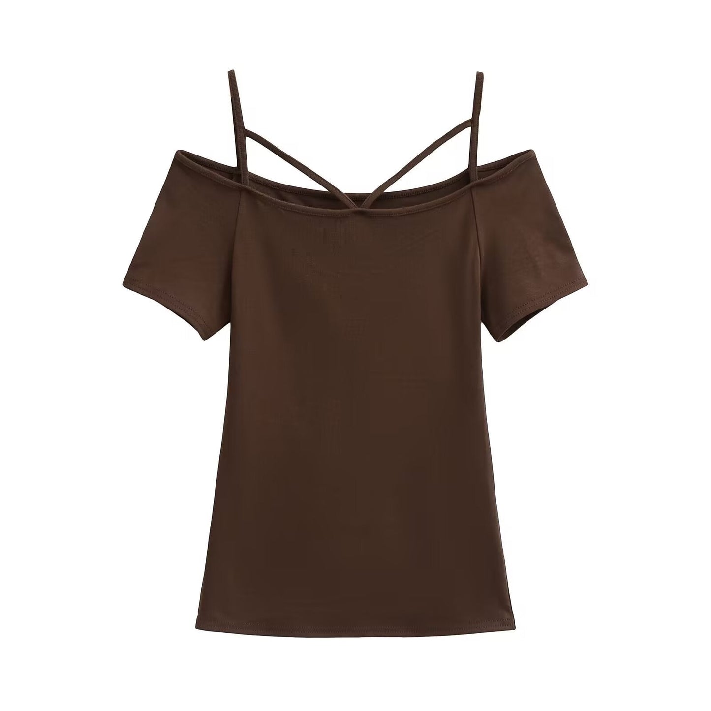 Kvinnors Off-Shoulder Topp i Mjuk och Lätt Tyg – Trendig Design för Sommarfester och Avslappnade Dagar 4