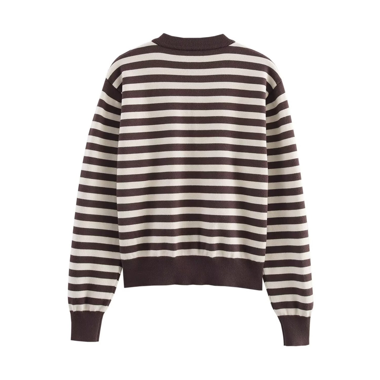 Dam Kortjacka Rundhalsad Stickad Polyester-3