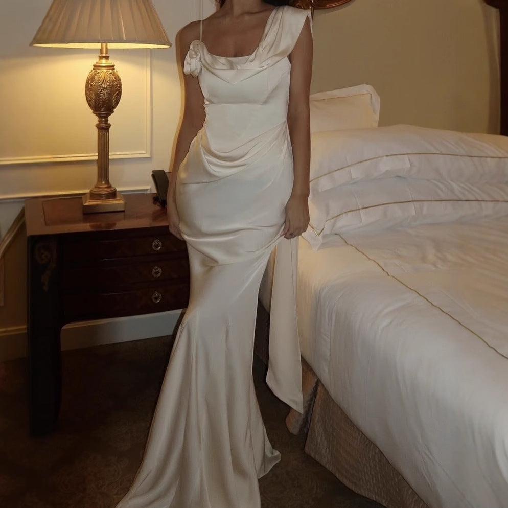 Kvinnors Wrap Klänning Festlig Silhuett Mjuk Tyg-5