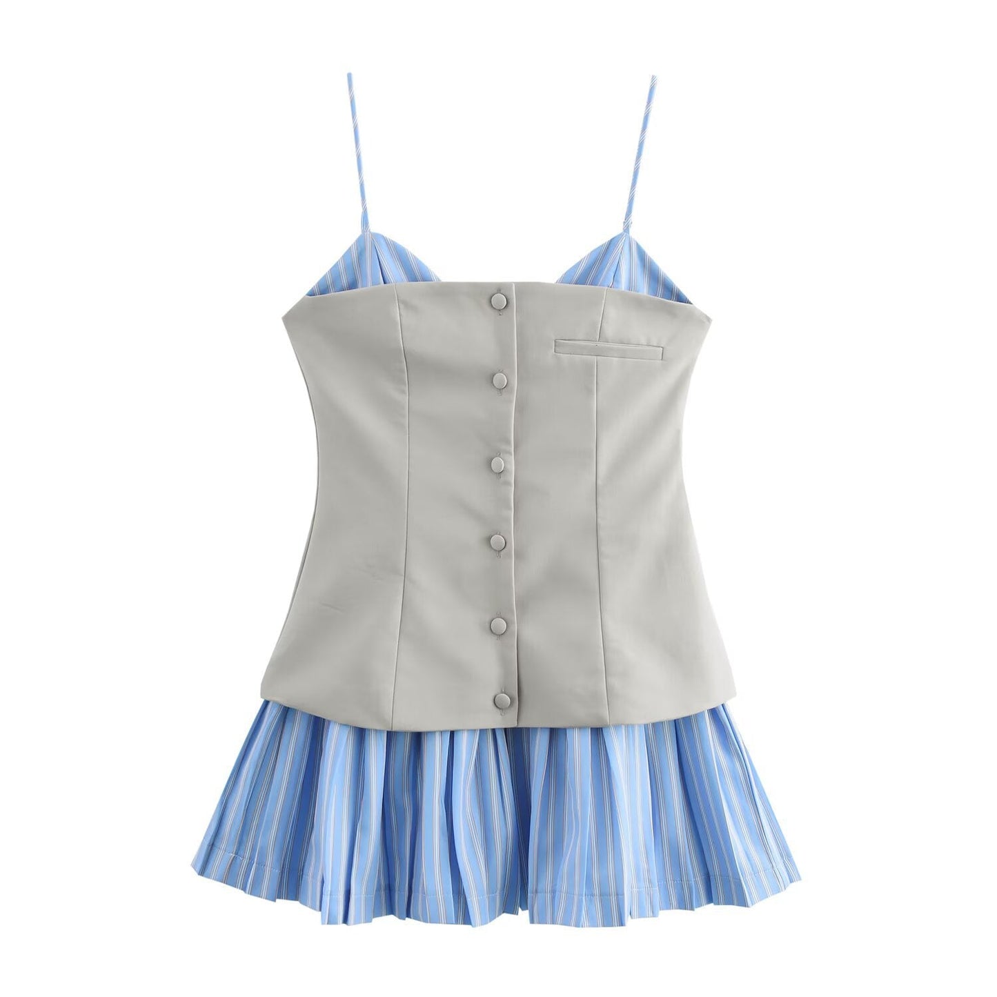 Variant image for Kort Klänning Dam Spaghetti Band Siden Polyester för Sommarfest-1