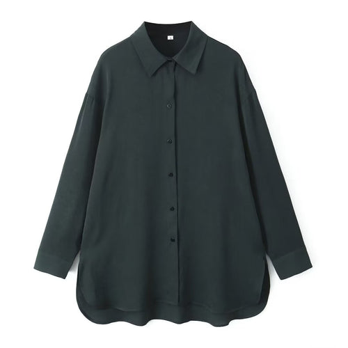 Herren Cardigan Skjorta Reversad Krage Polyester-1