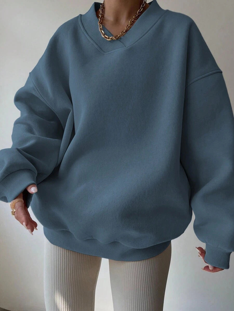 Variant image for Dam Långärmad Tröja Avslappnad Polyester Loose Fit-33