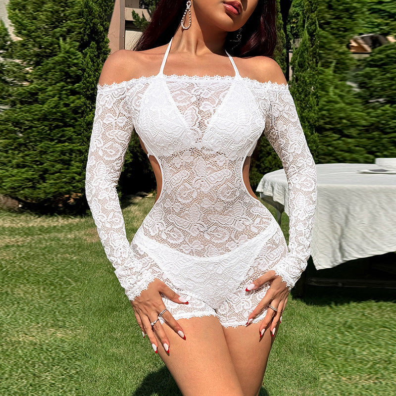Off-Shoulder Festtop i Spets med Snäv Passform – Elegant Topp för Fester och Vardagsbruk 2