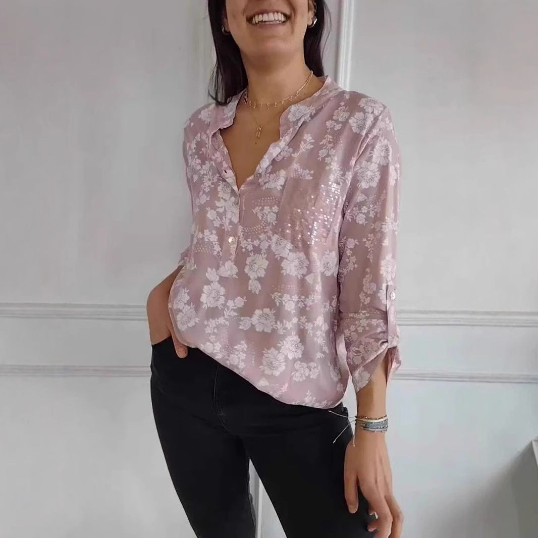 Dam Tröja Långa Ärmar Paljetter Polyester 6