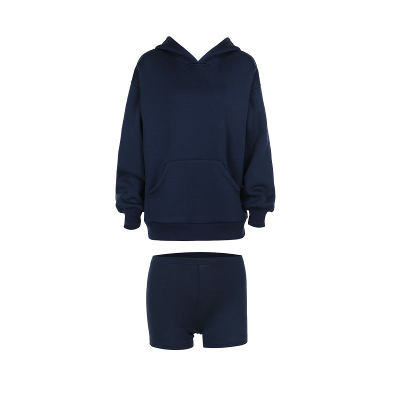 Dam Hoodie Lös Passform Med Känguruväska Mjukt Material-6