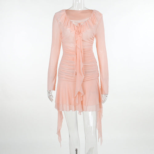 Kvinnors Omslagsklänning Rüsch Detaljer Flödande Tyg-1