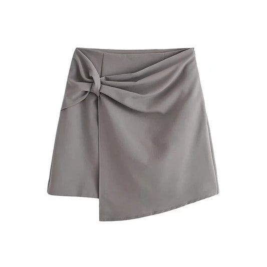 Dam Wrap Kjol Elegant Knutdesign Andningsbart Material-1