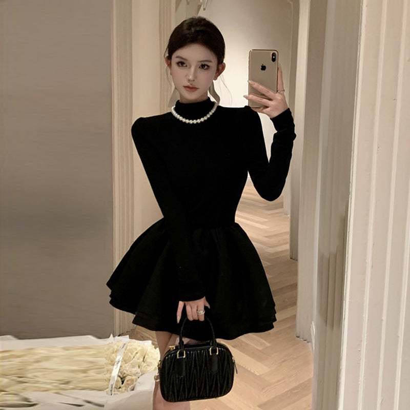 Variant image for Kvinnors Kort Kjol Patchwork Hög Krage Polyester-1