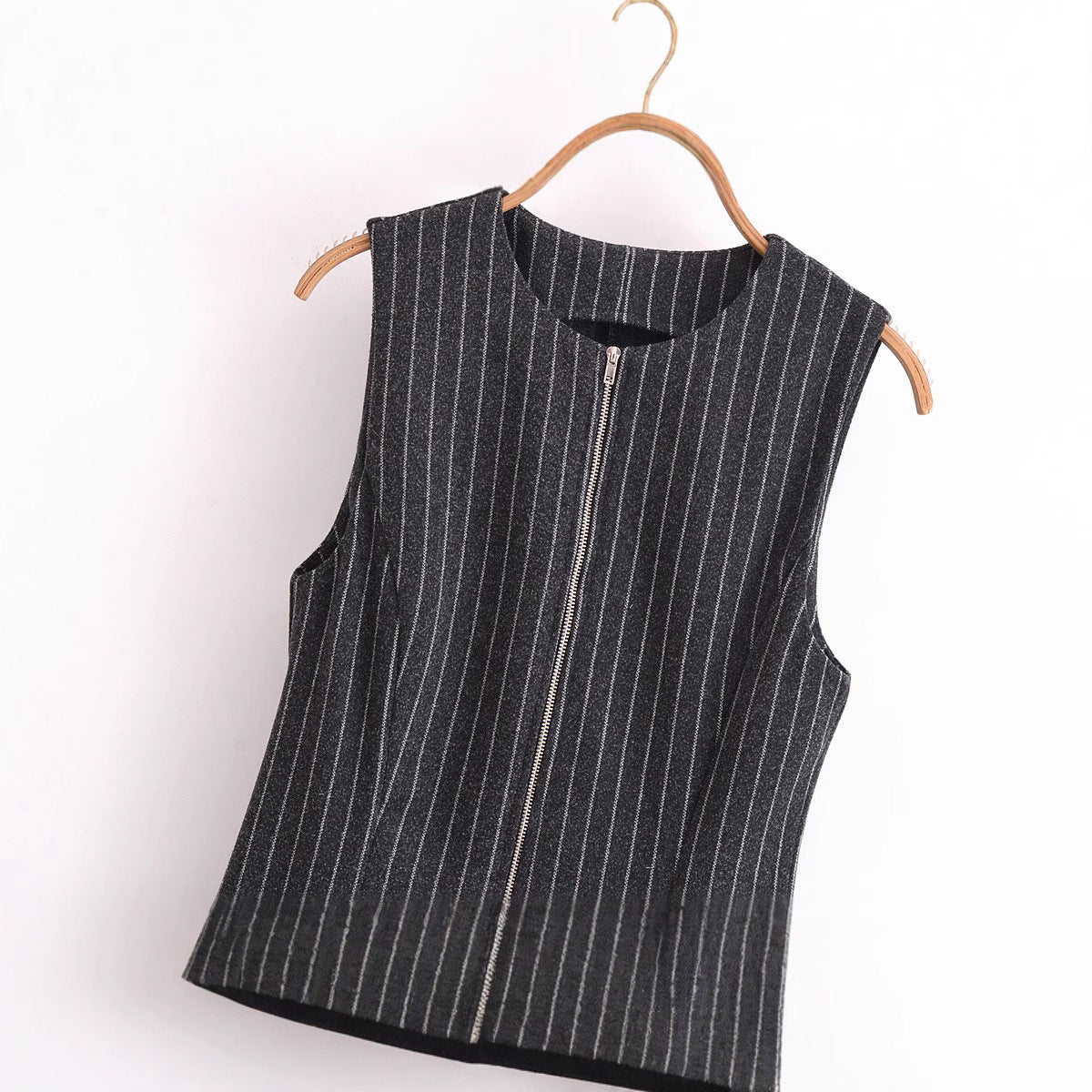 Dam Midi Klänning Randig Polyester med Dragkedja-2