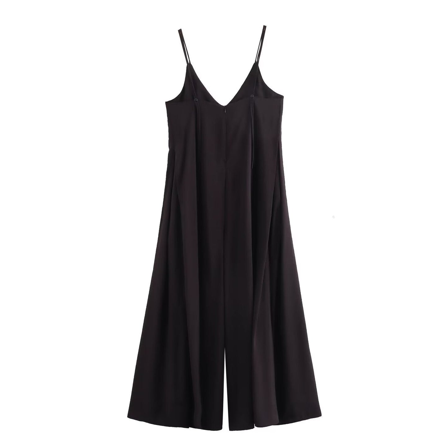 Dam Jumpsuit Ärmlös V-hals Patchwork Polyester-2