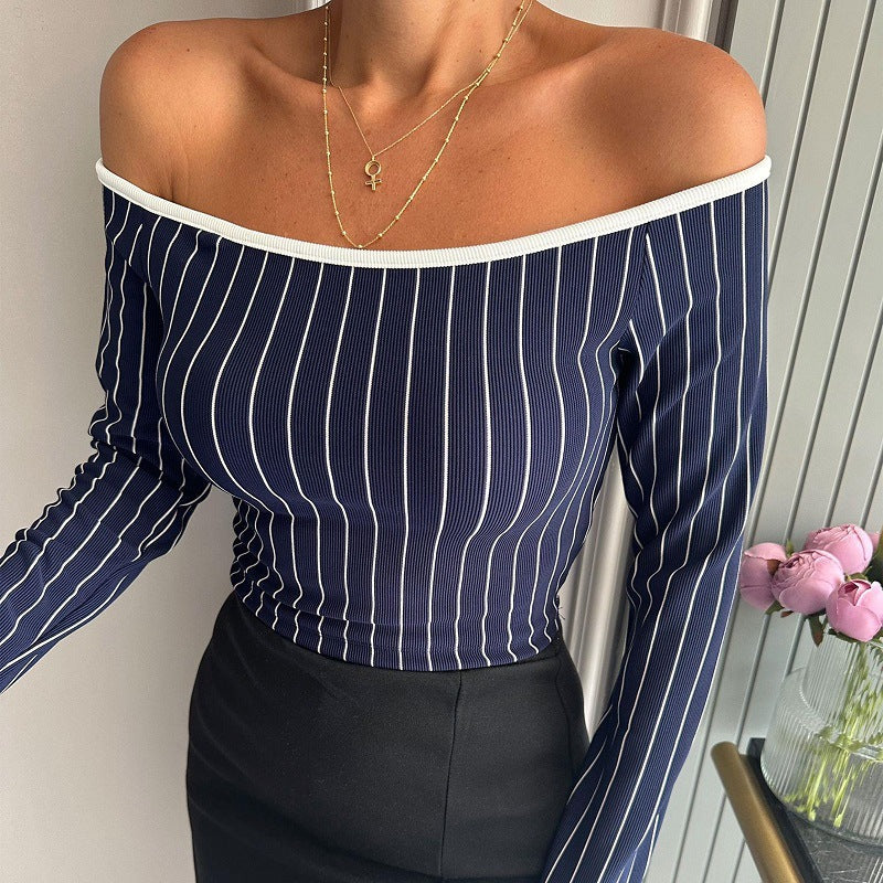 Off-Shoulder Dam Bodysuit med Rippad Struktur i Högkvalitativt Tyg – Perfekt för Fest och Avslappnade Utekvällar 3