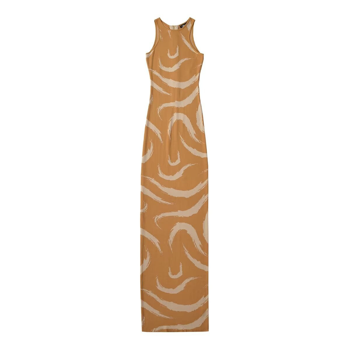 Variant image for Dam Stickad Klänning Färgblockering Polyester Ärmlös-1
