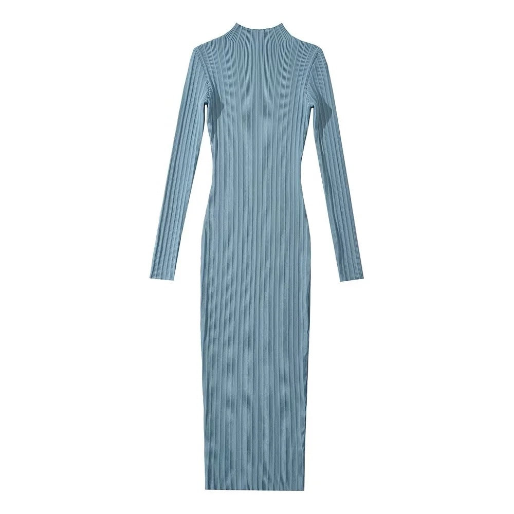 Variant image for Dam Klänning Bodycon Slim Fit Polyester Rund Halsringning Långa Ärmar-2