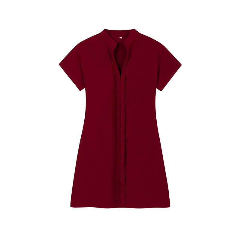 Variant image for Kvinnors Midi Klänning A-Line Polyester Kort Ärmar-16