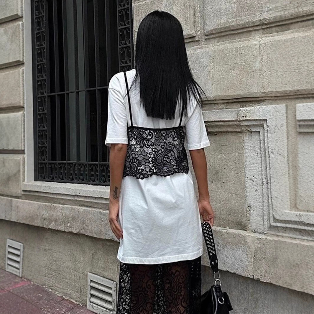 Kvinnors Croptop Skiktad Design Högkvalitativt Material 5