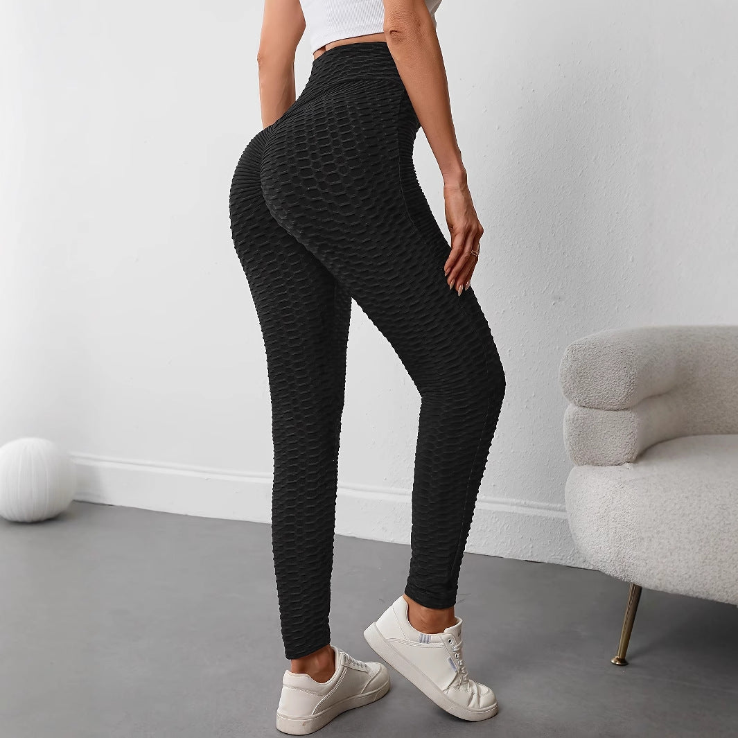 Högmidjade Sport Leggings för Kvinnor – Strukturerad Polyester och Elastan, Andningsbara och Elastiska, Perfekta för Träning och Fritid 2