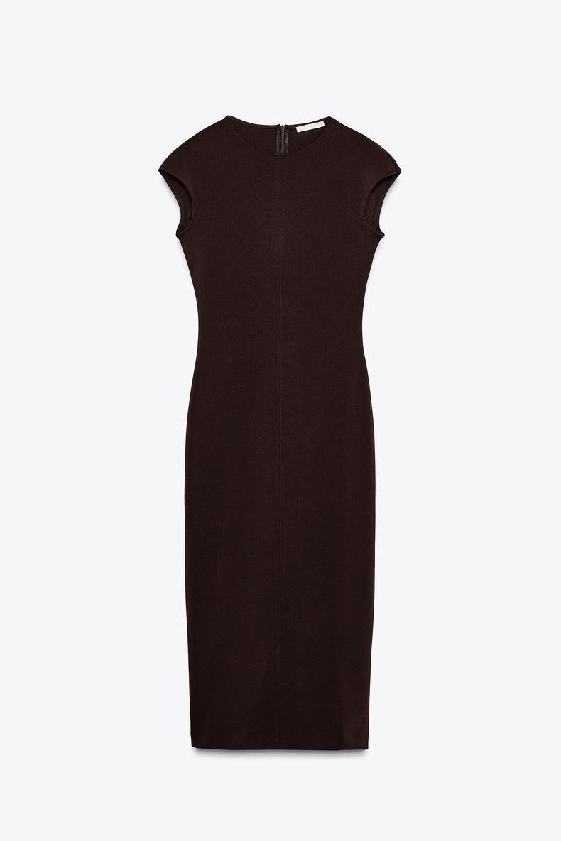 Dam Klänning Midi Rundhalsad Chiffong Elegant Fina Dam Klänningar-4