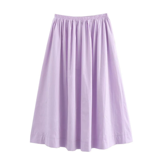 Dam Midi Kjol A-linjeformad Polyester-1
