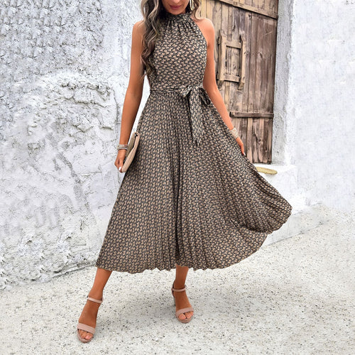 Ärmlös Höftlängd Damklänning i Polyester – Elegant och Fina Dam Klänningar för Sommar och Fest 1