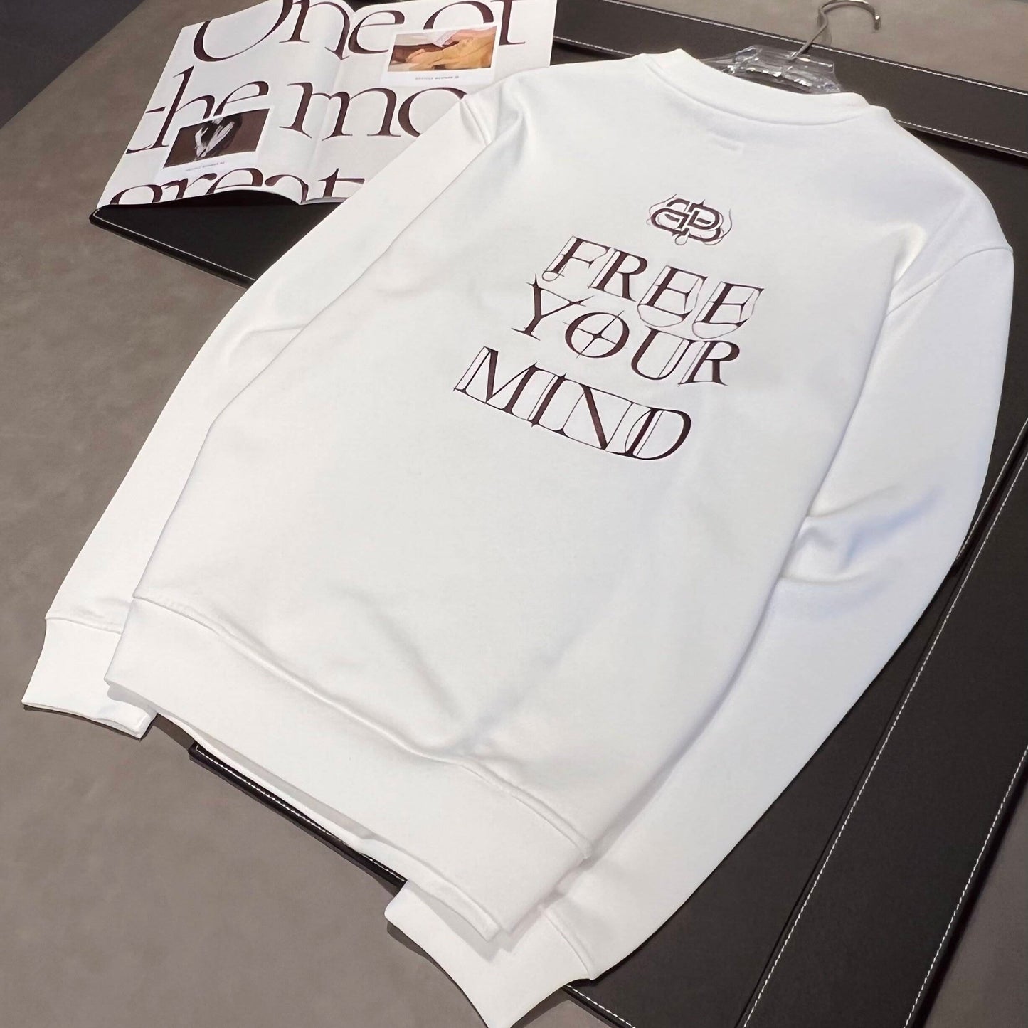 Herr Tröja Rundhals Tjock Bomull Lös Passform-2