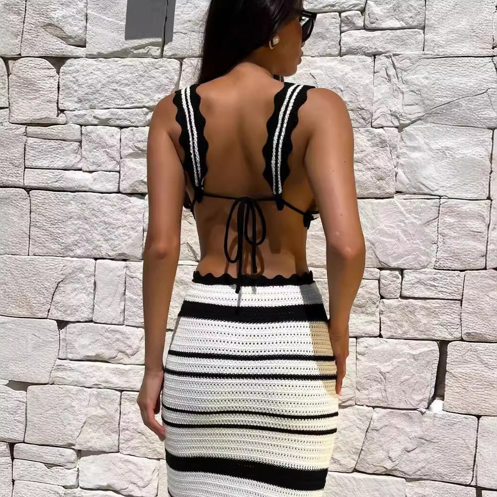 Dam Bikini Set Hög Midja Blommönster Polyester-4