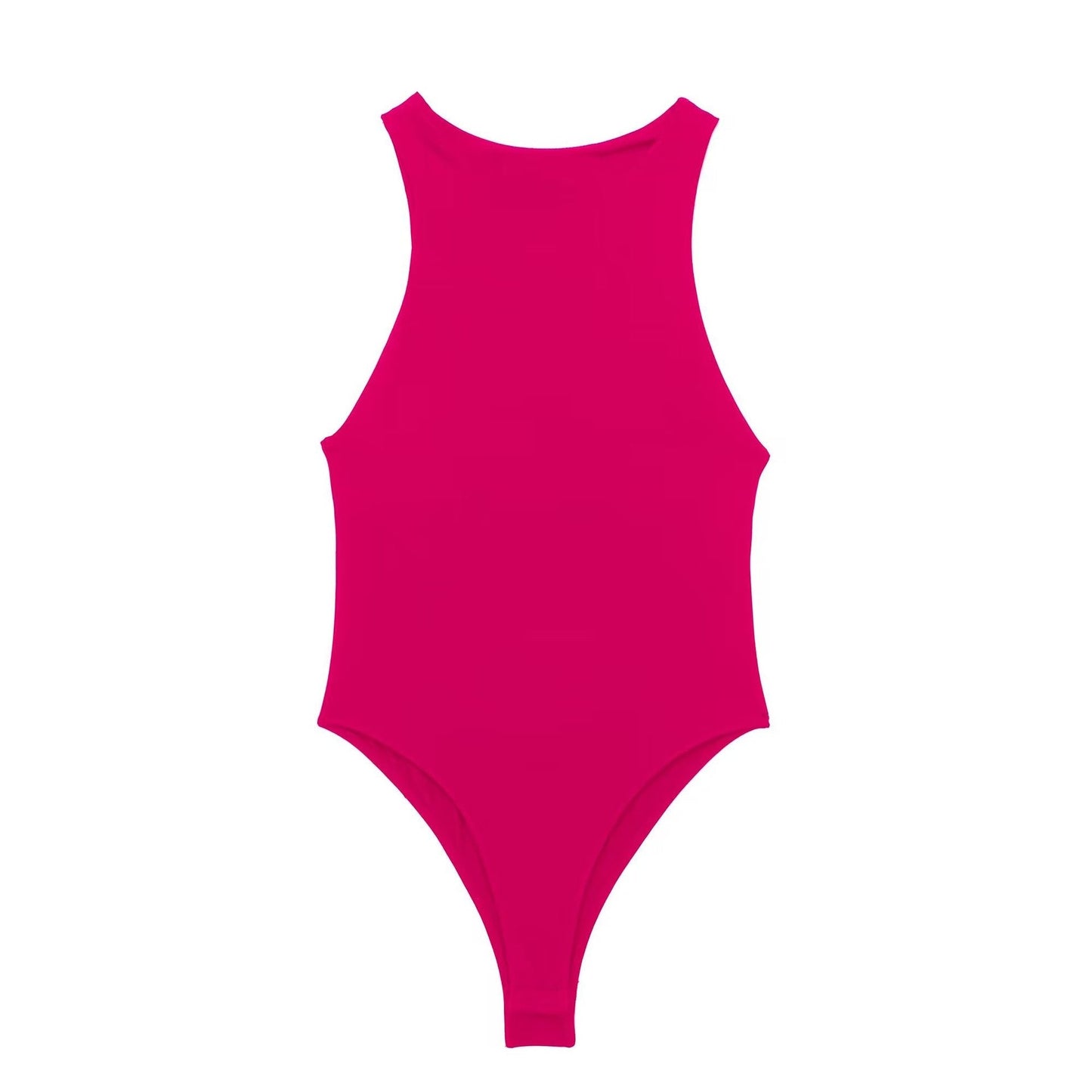 Dam Bodysuit Monokrom Knäppning Polyester-3