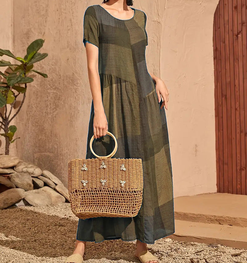Variant image for Kvinnlig Klänning Rutigt Casual Polyester-17