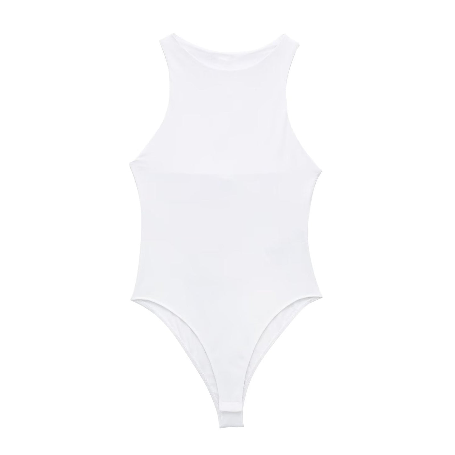 Dam Bodysuit Monokrom Knäppning Polyester-1