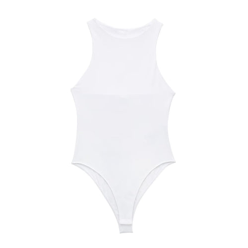 Dam Bodysuit Monokrom Knäppning Polyester-1