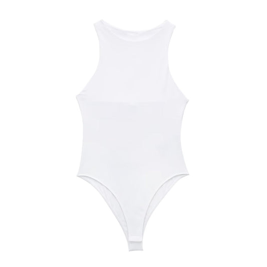 Dam Bodysuit Monokrom KnÀppning Polyester-1