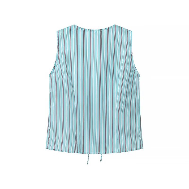 Dam Streetwear Set Randig Kofta Polyester Långa Byxor-3