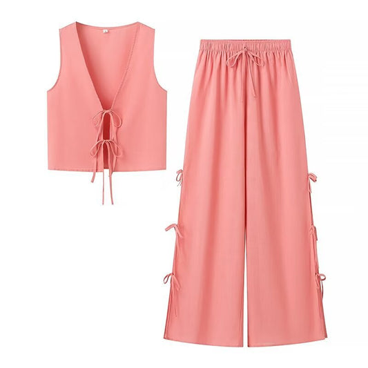 Kvinnors Fritidsdräkt Öppen Framkant Långa Byxor Polyester-1