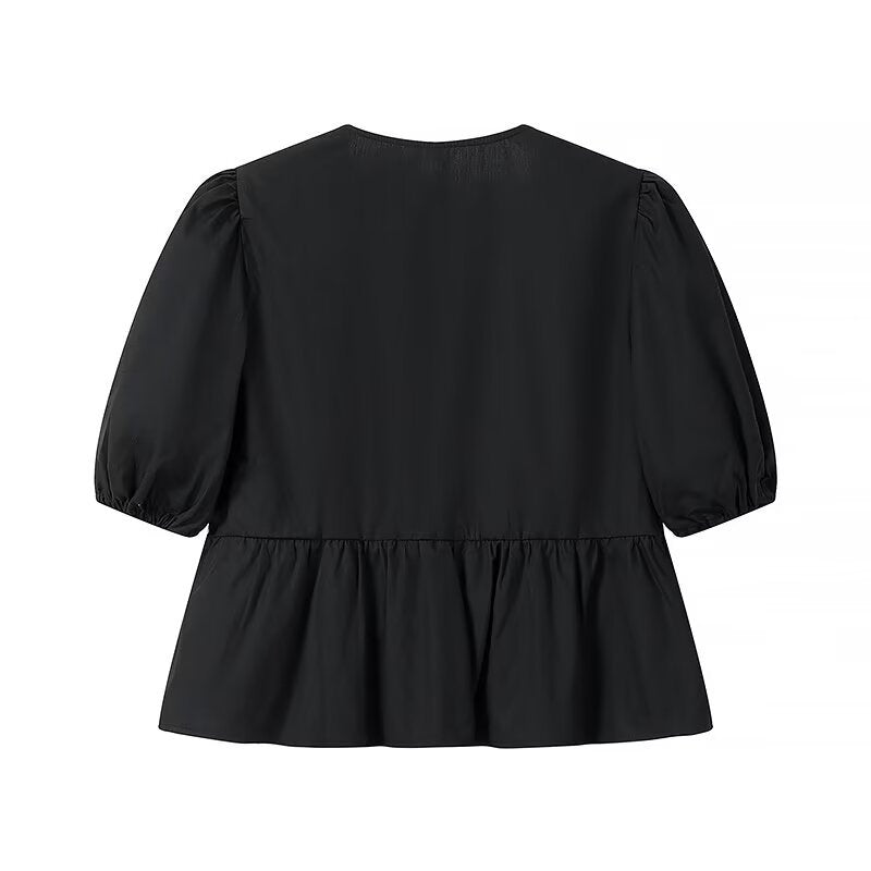 Herr Kortärmad Skjorta Slim Fit 100% Bomull Enfärgad-3