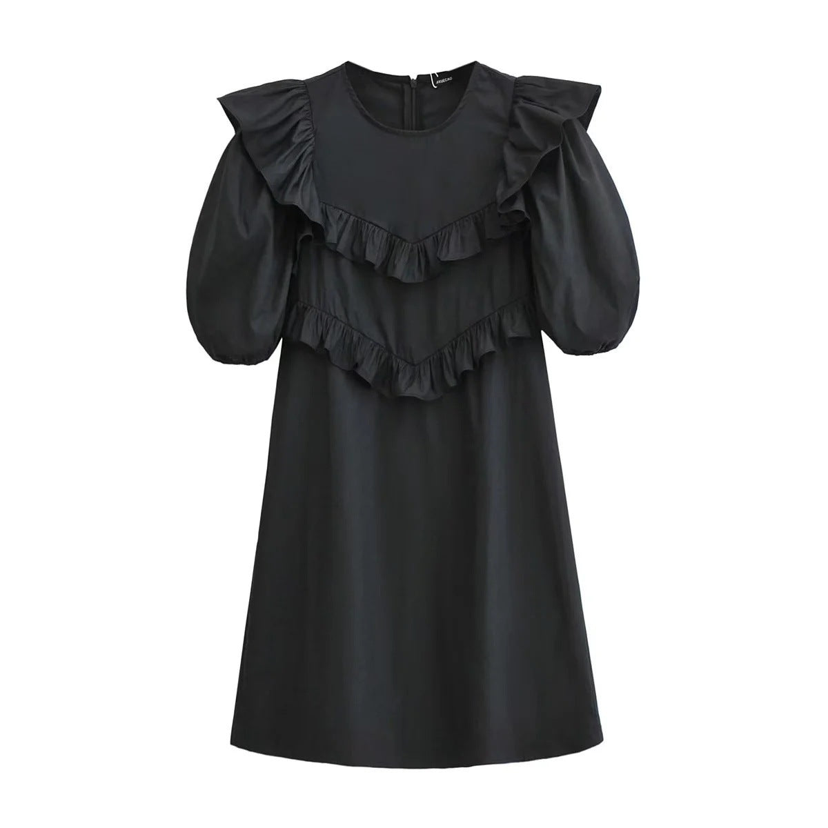 Kvinnors Klänning V-ringad Ruffles Andningsbart Tyg 6