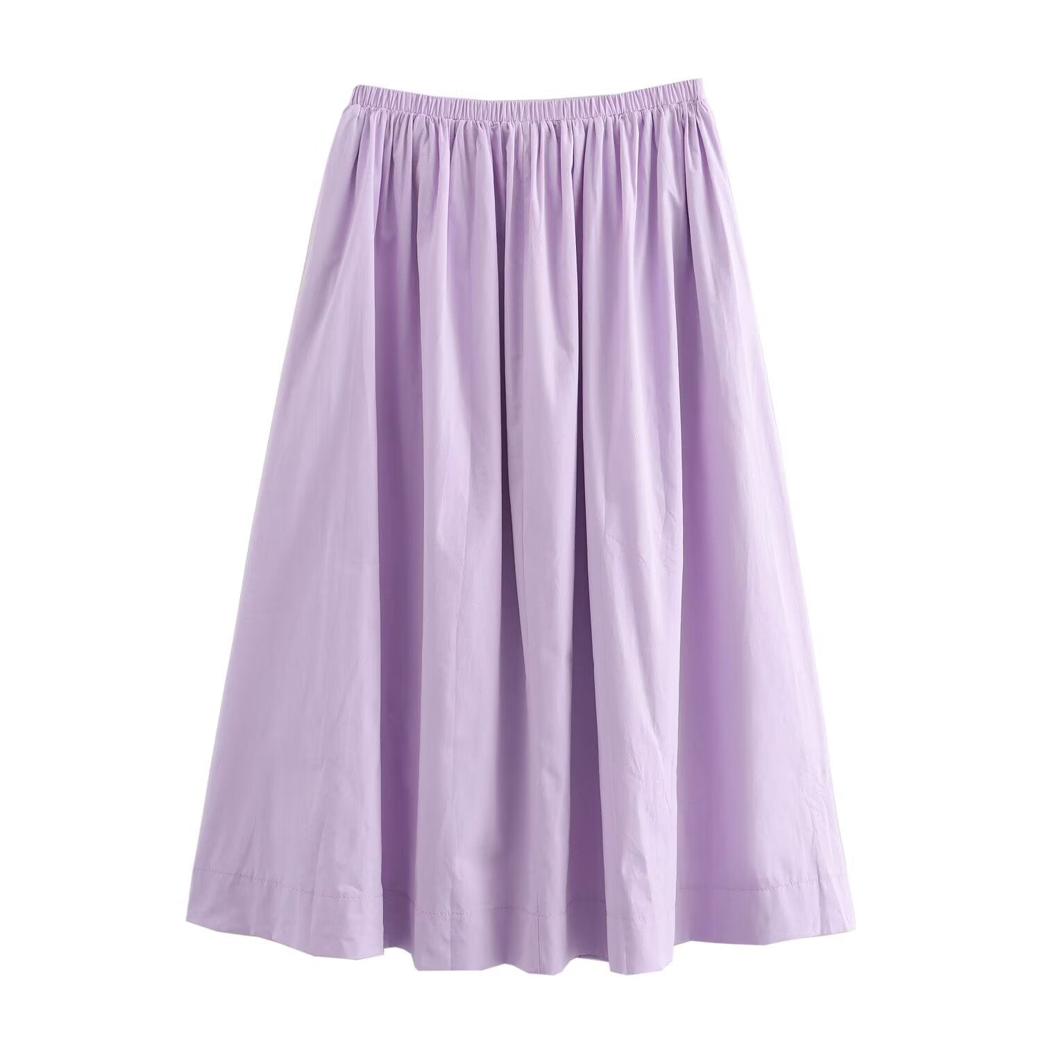 Dam Midi Kjol A-linjeformad Polyester-4