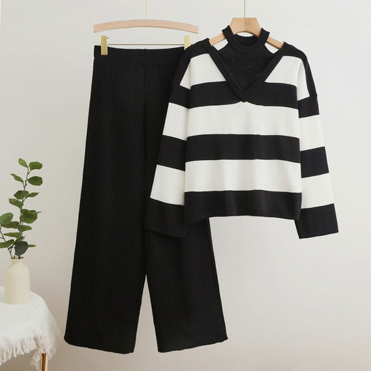 Högmidjade Byxor Set för Dam i Spandex med Draperad Design – Långa Ärmar, Svart och Khaki 1