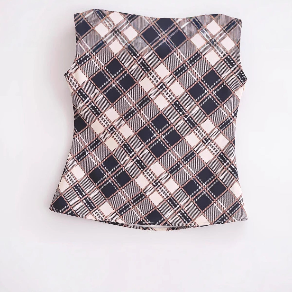 Dam Topp Modern Design Andningsbart Material Med Krage-4