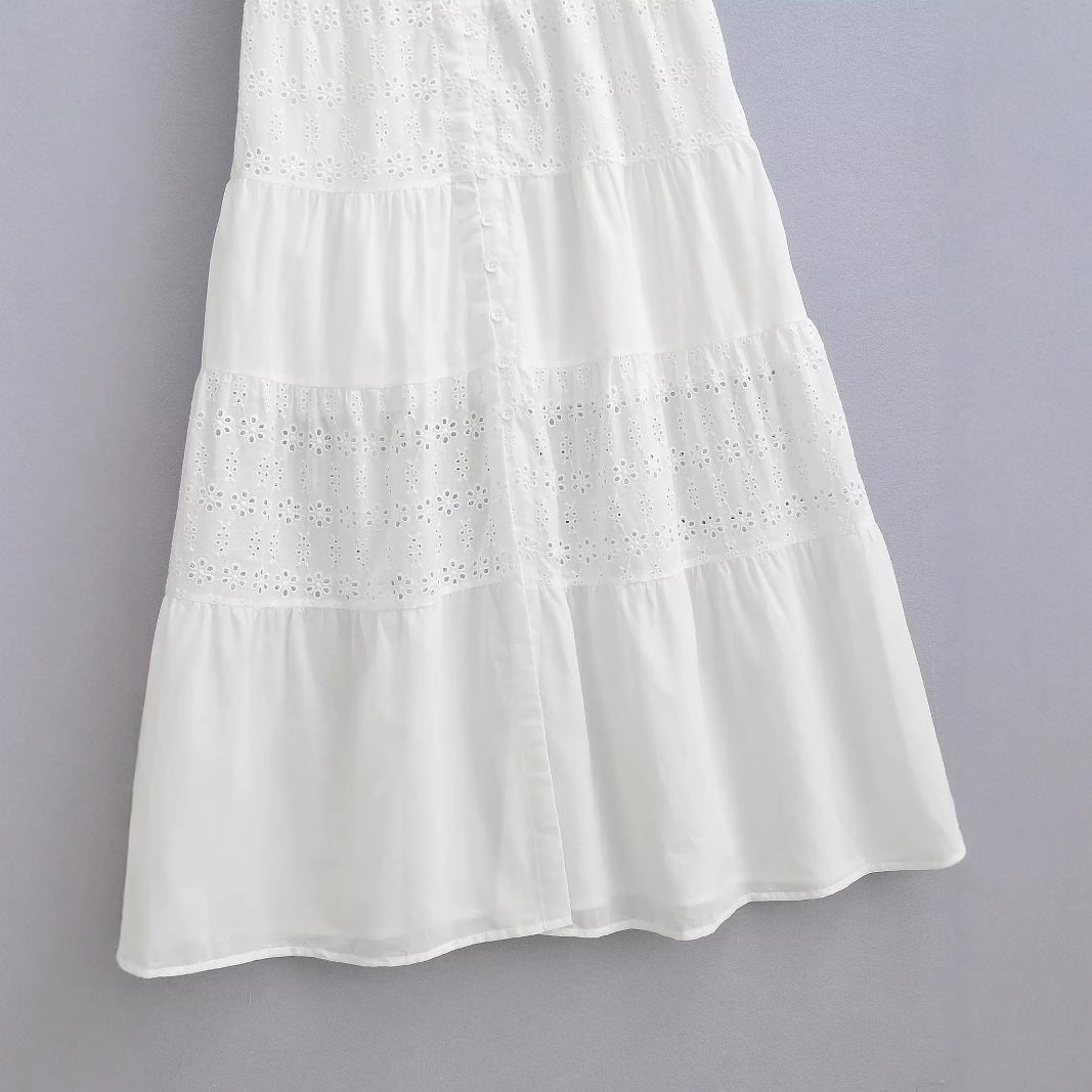 Dam Sommarklänning Med Ruffle Detaljer i Mjuk Bomull 4
