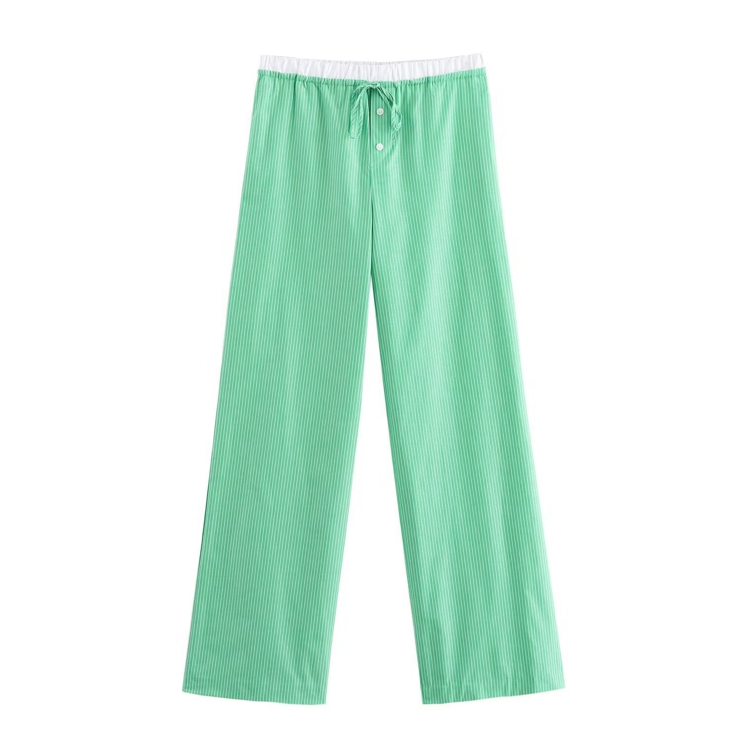 Damset med Dekorativ Skjorta och Långa Byxor i Mjuk Polyester-4