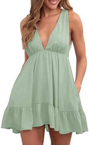 Variant image for Kvinna Fritidsklänning V-Neck Lätt Tyg Rynkade Detaljer-18