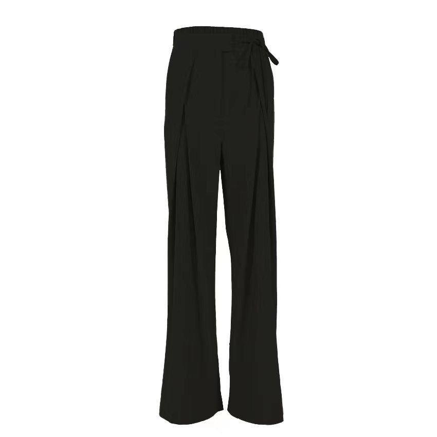 Kvinnors Långa Byxor Draperade Tweed Hög Midja-6