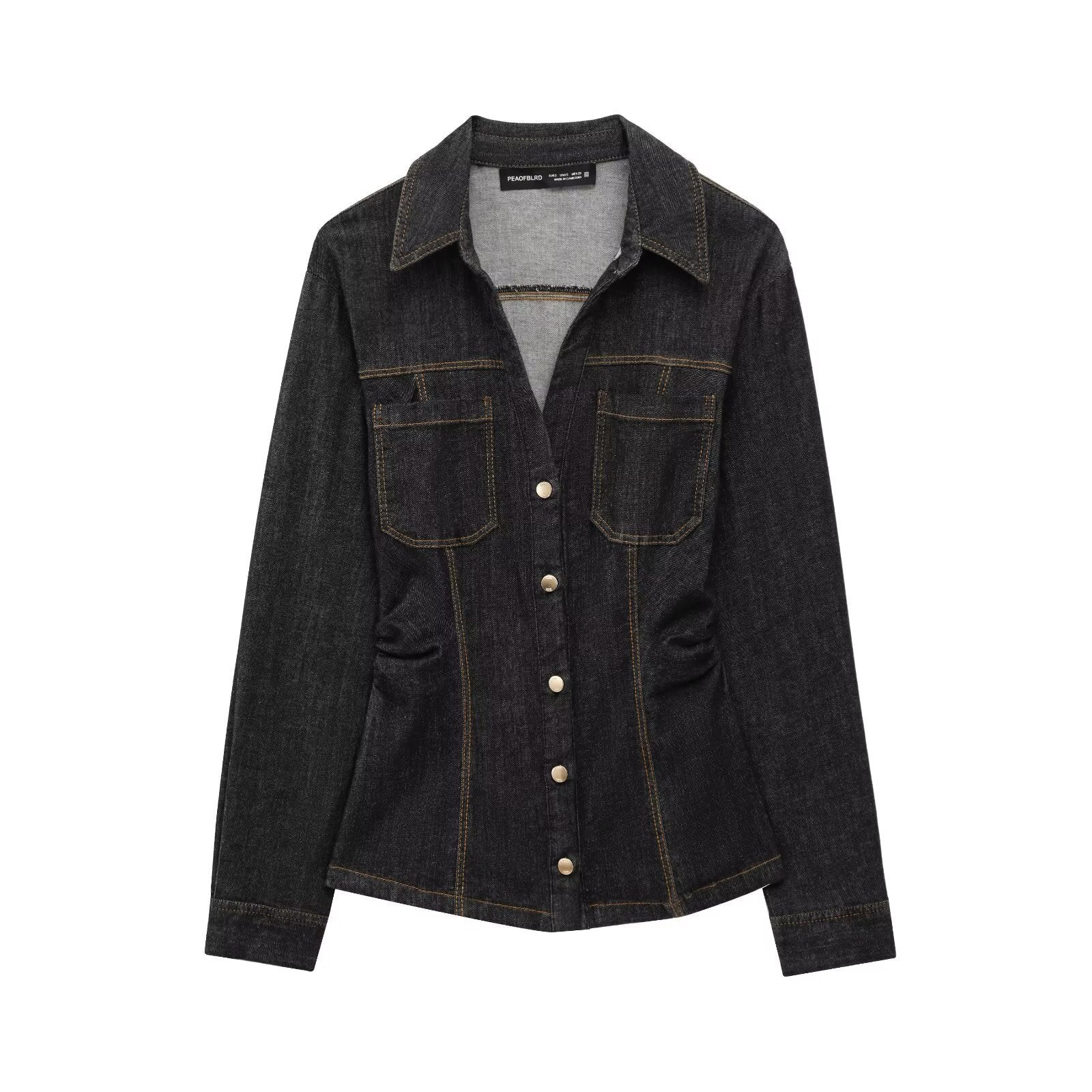 Variant image for Dam Denim Set Högmidjade Jeans Skjorta 3D Effekt-1