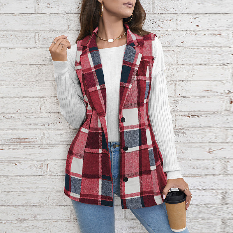 Dam Cardigan Ärmlös Elegant Polyester Spandex-5