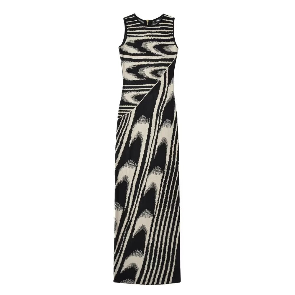 Variant image for Damklänning Bodycon Jacquard Lång Ärmlös-3