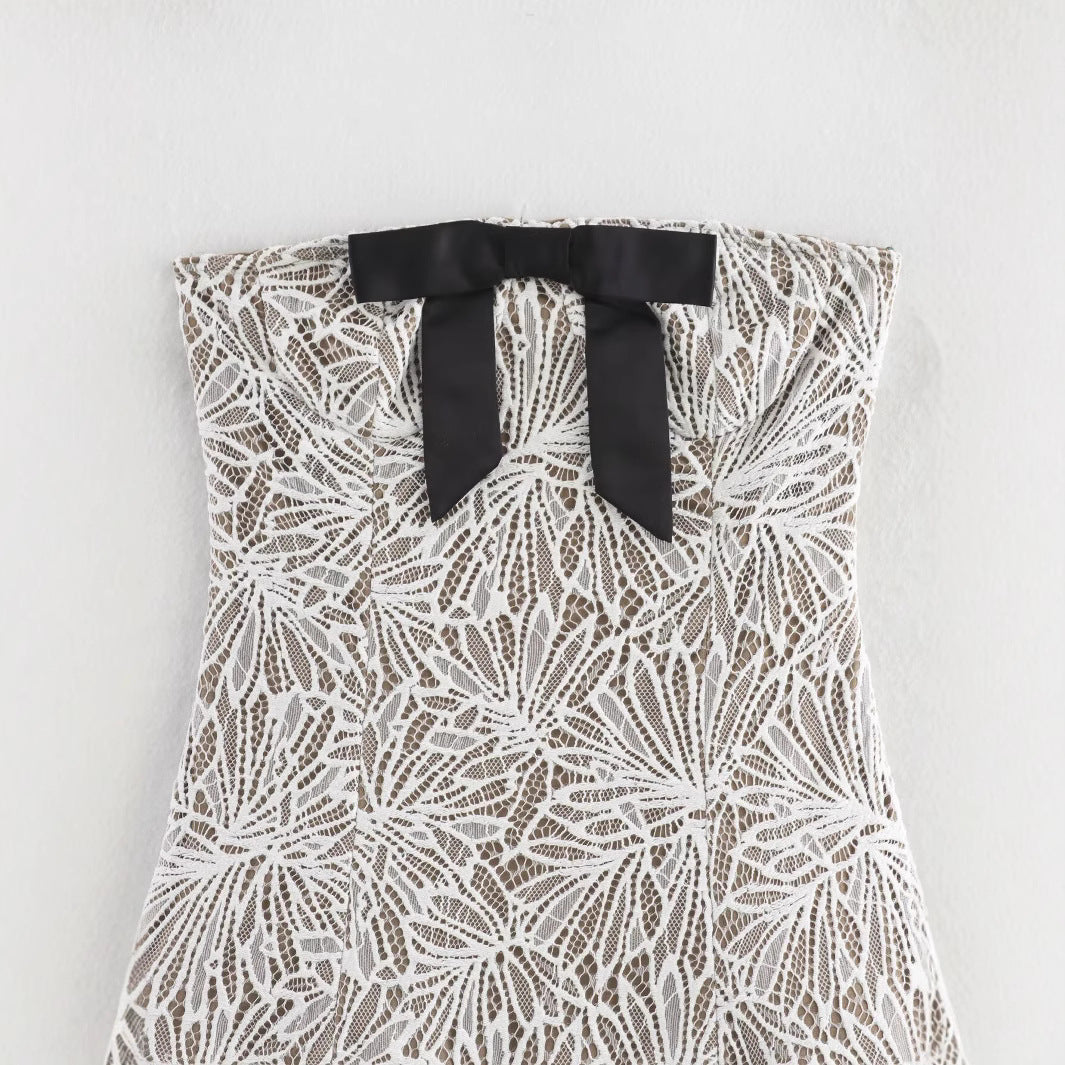 Damklänning Asymmetrisk Kjol Polyester Ärmlös Medelhög Midja-3