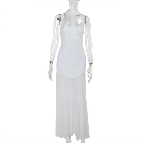 Dam Maxiklänning Flödande Design Justerbara Remmar Polyester Elastan 1