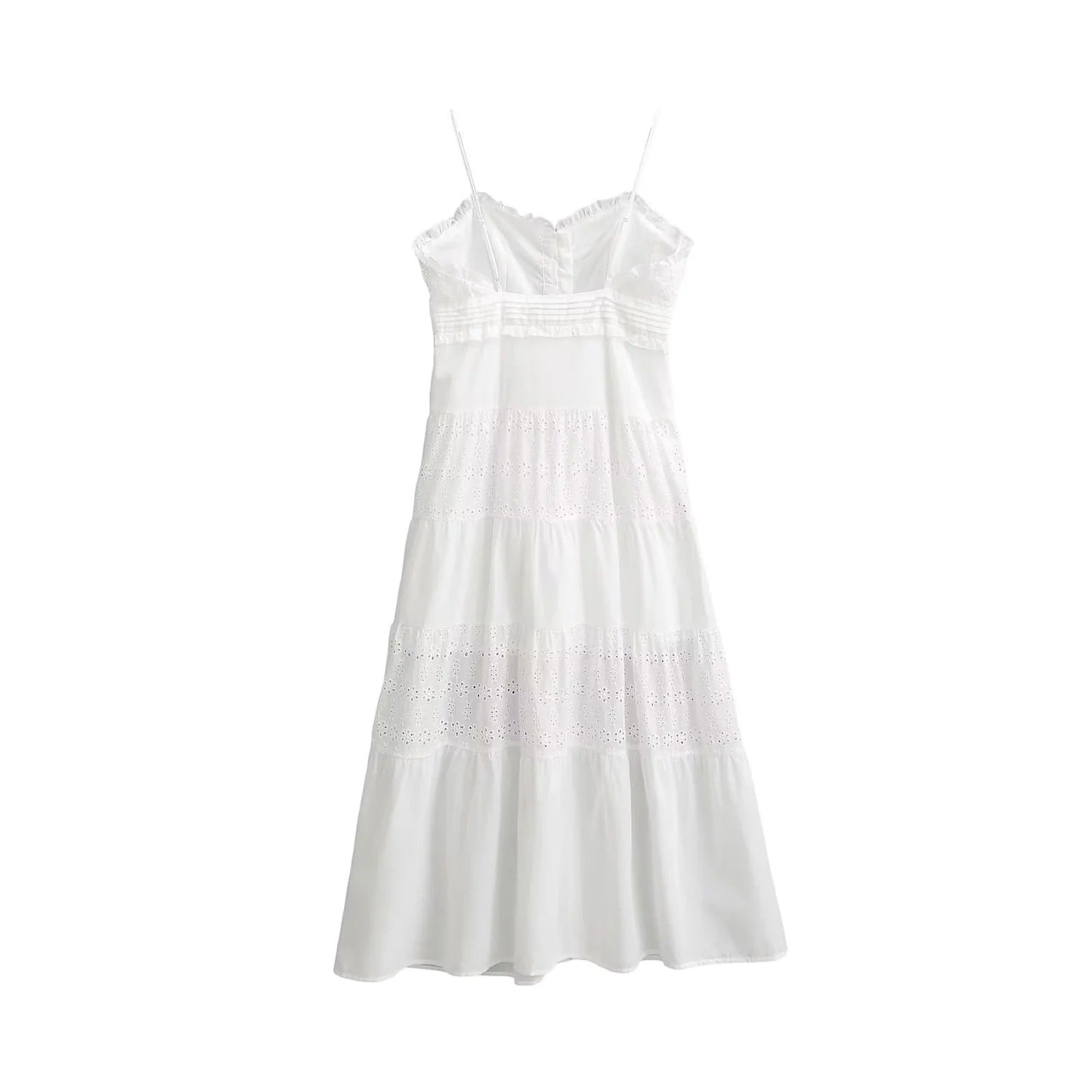 Dam Sommarklänning Med Ruffle Detaljer i Mjuk Bomull 6